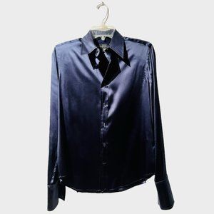 New! Never been worn before navy blue Ralph Lauren silk blouse. Size 8.